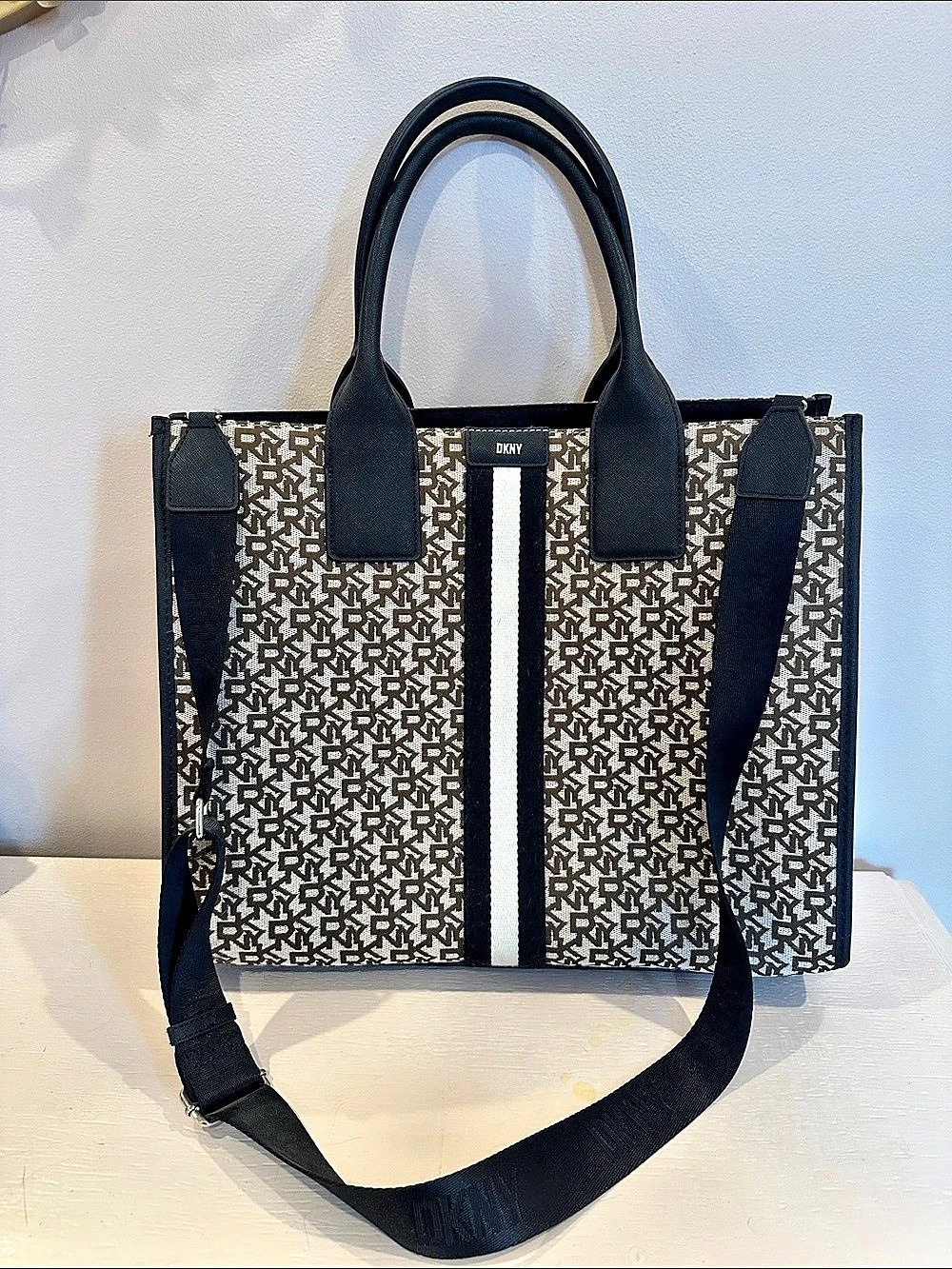 DKNY Carlita Large Book Tote Brown & Black